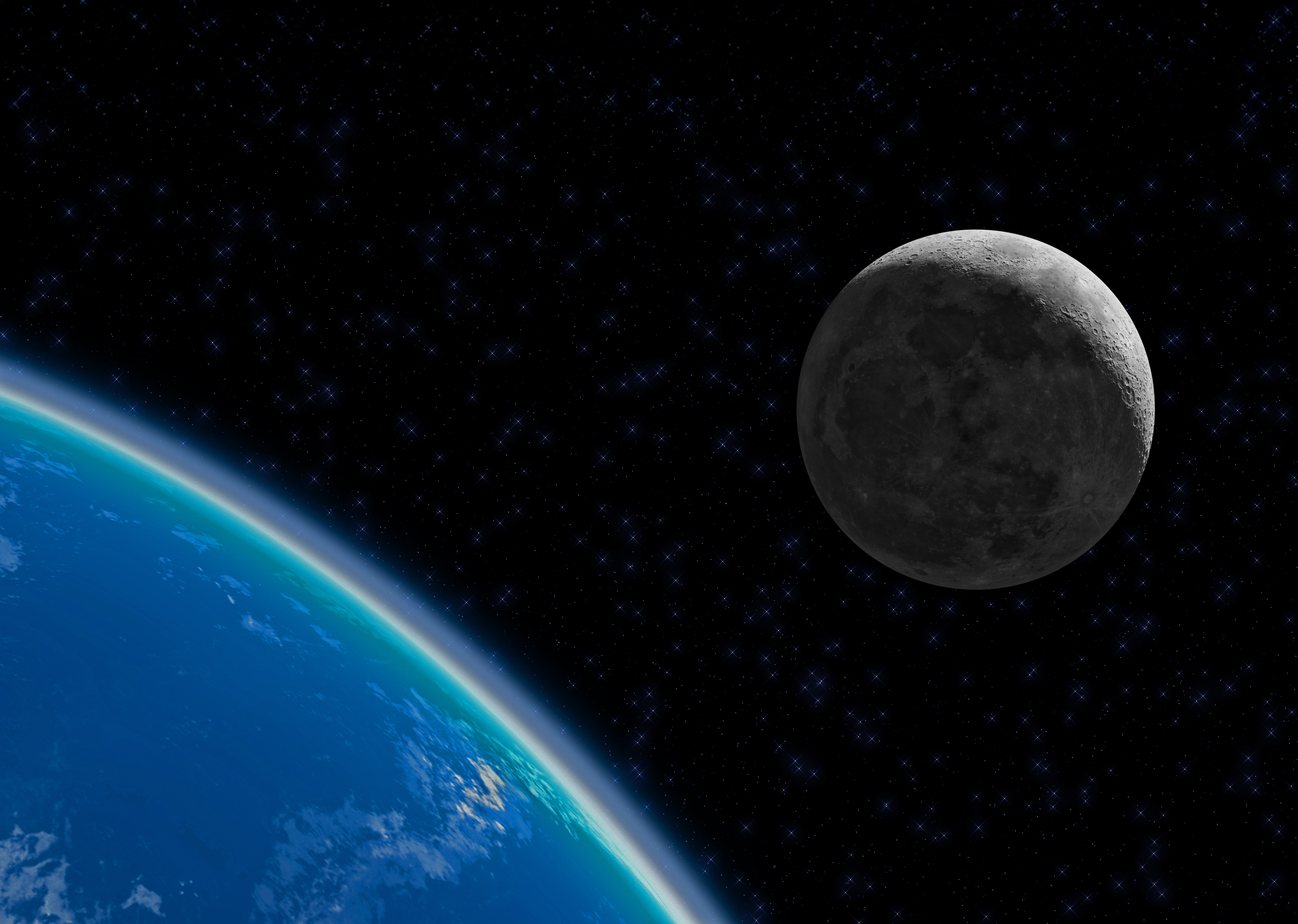 The Moon as visible from Earth's orbit