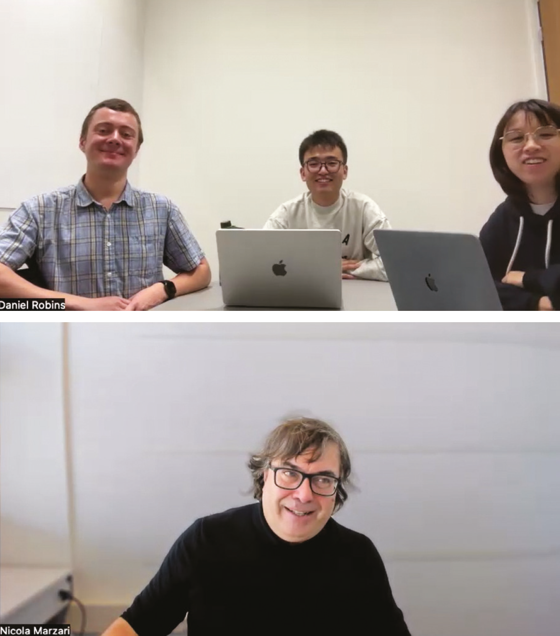 Daniel Robins, Bofeng Xue and Minglei Zhang interviewed Nicola Marzari on Zoom