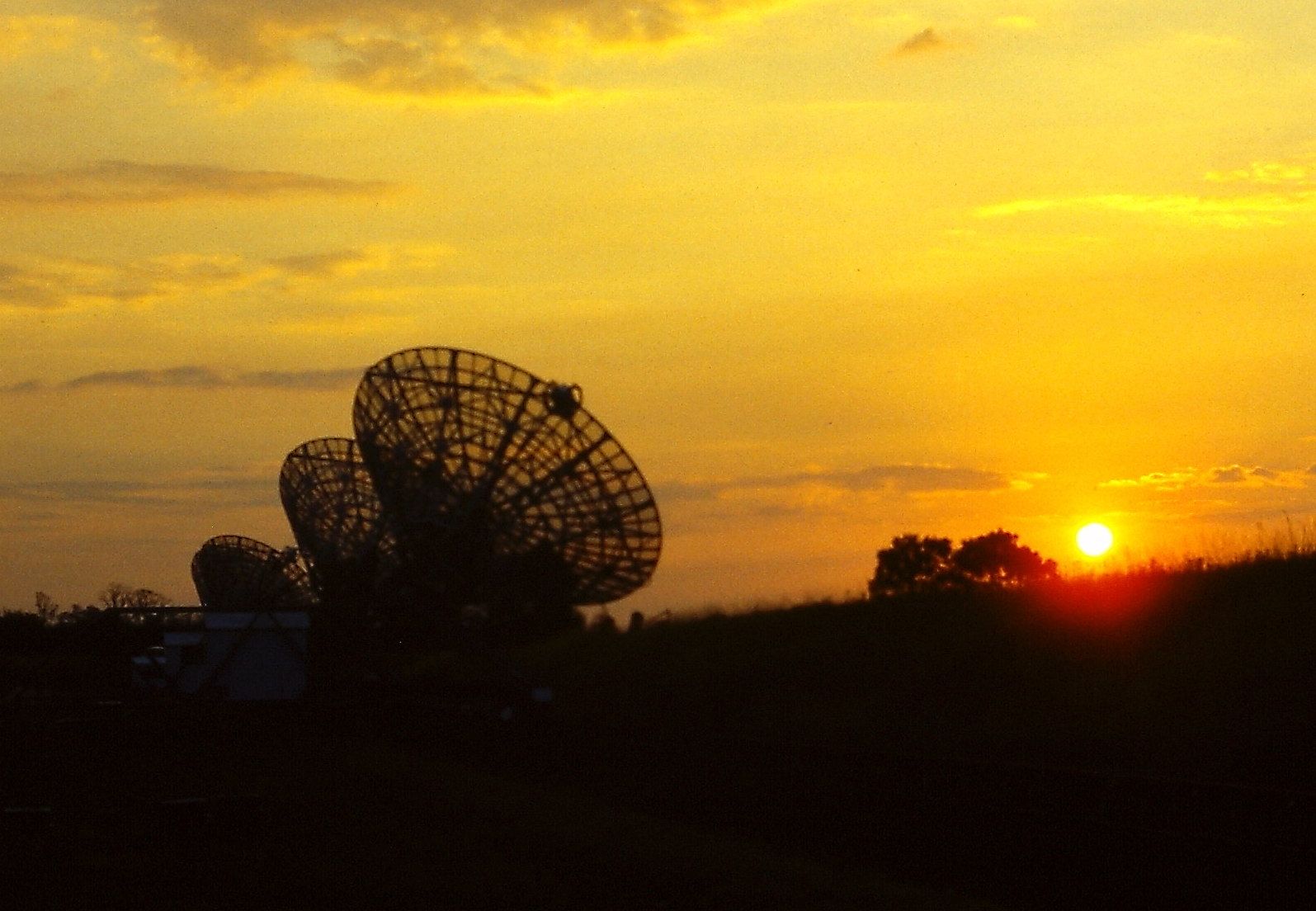 The Half-Mile Radio Telescope at sunset