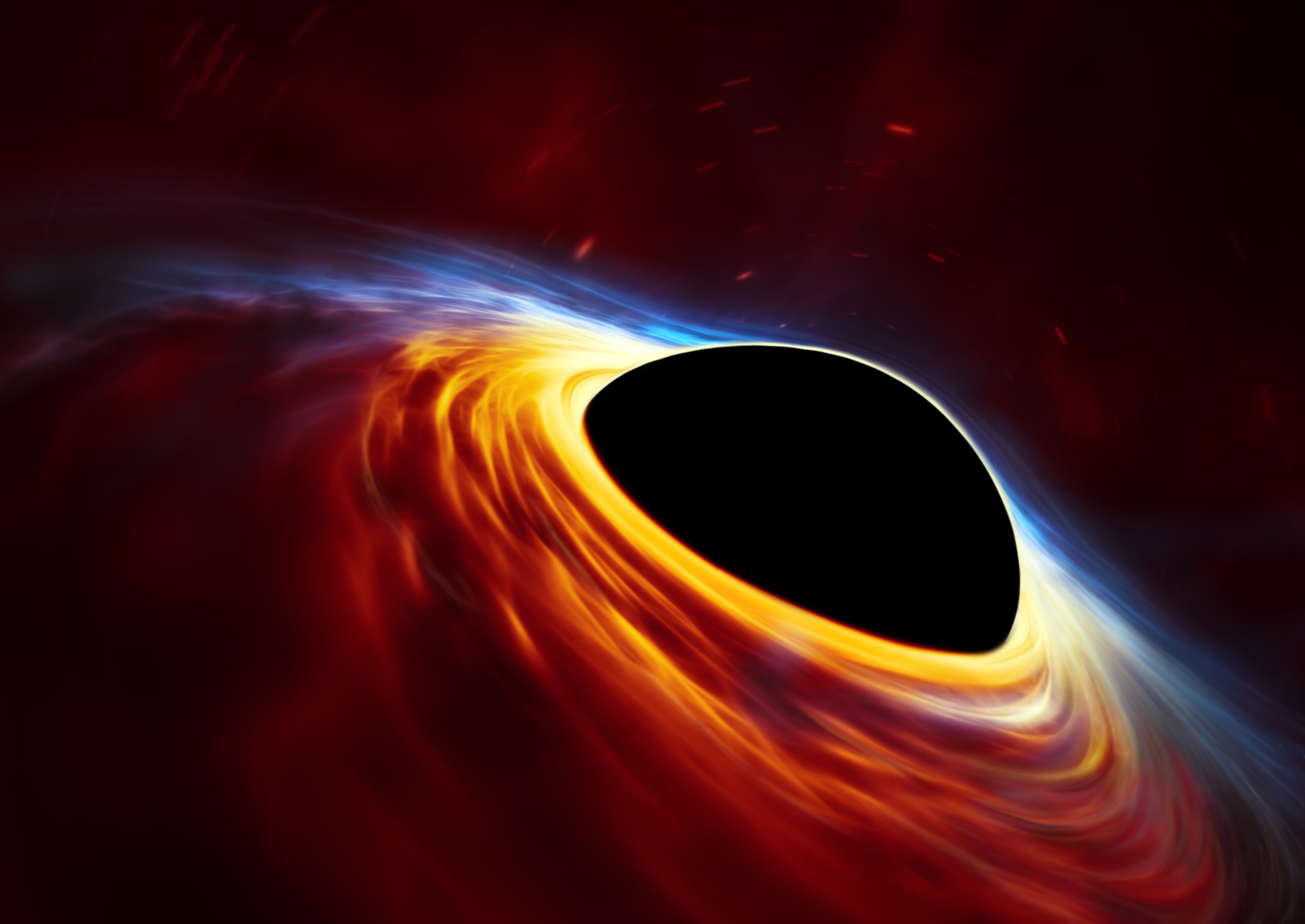 Artist’s impression of a rapidly spinning supermassive black hole surrounded by an accretion disc